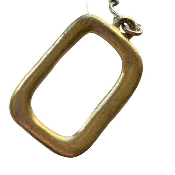 Lia Sophia Gold Tone Rectagle With Clear Crystal Dangle Earrings - Picture 4 of 6